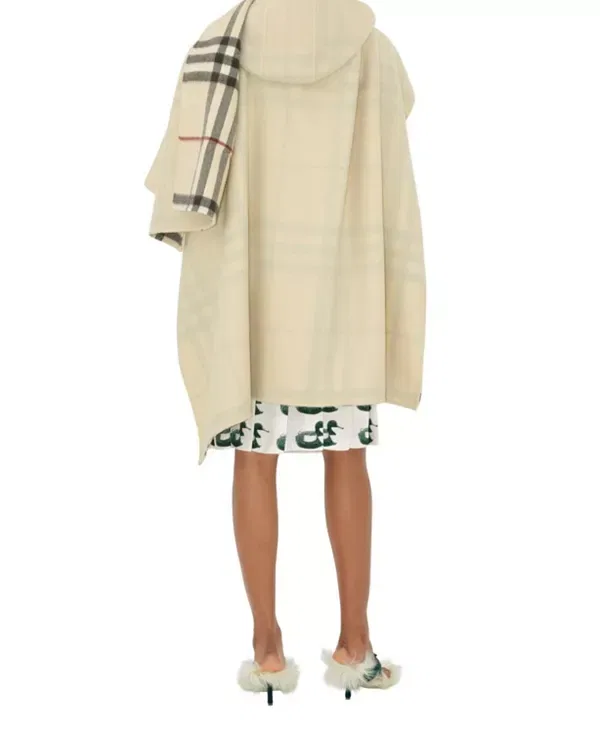 Женская накидка с капюшоном из кашемира Burberry, Stone — фото 3