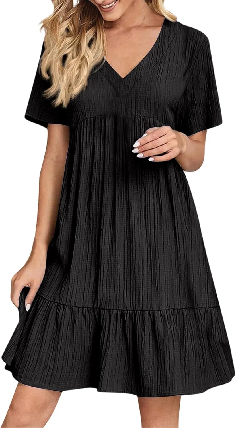 Женское платье с V-образным вырезом Off-Shoulder, Black