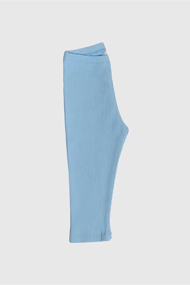 Детские леггинсы для девочек хлопковые Yhh Kids, Light Blue — фото 4