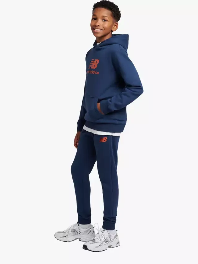 Детский хлопковый комплект: толстовка и спортивные штаны, темно-синий (Nb) New Balance — фото 2