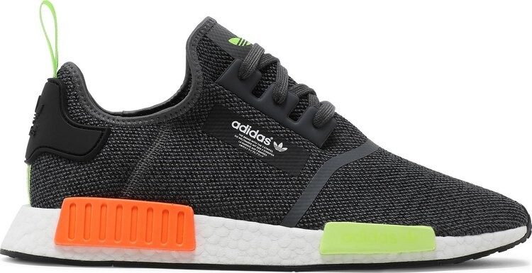 Мужские кроссовки Adidas NMD R1, черный/оранжевый/зеленый — фото 2