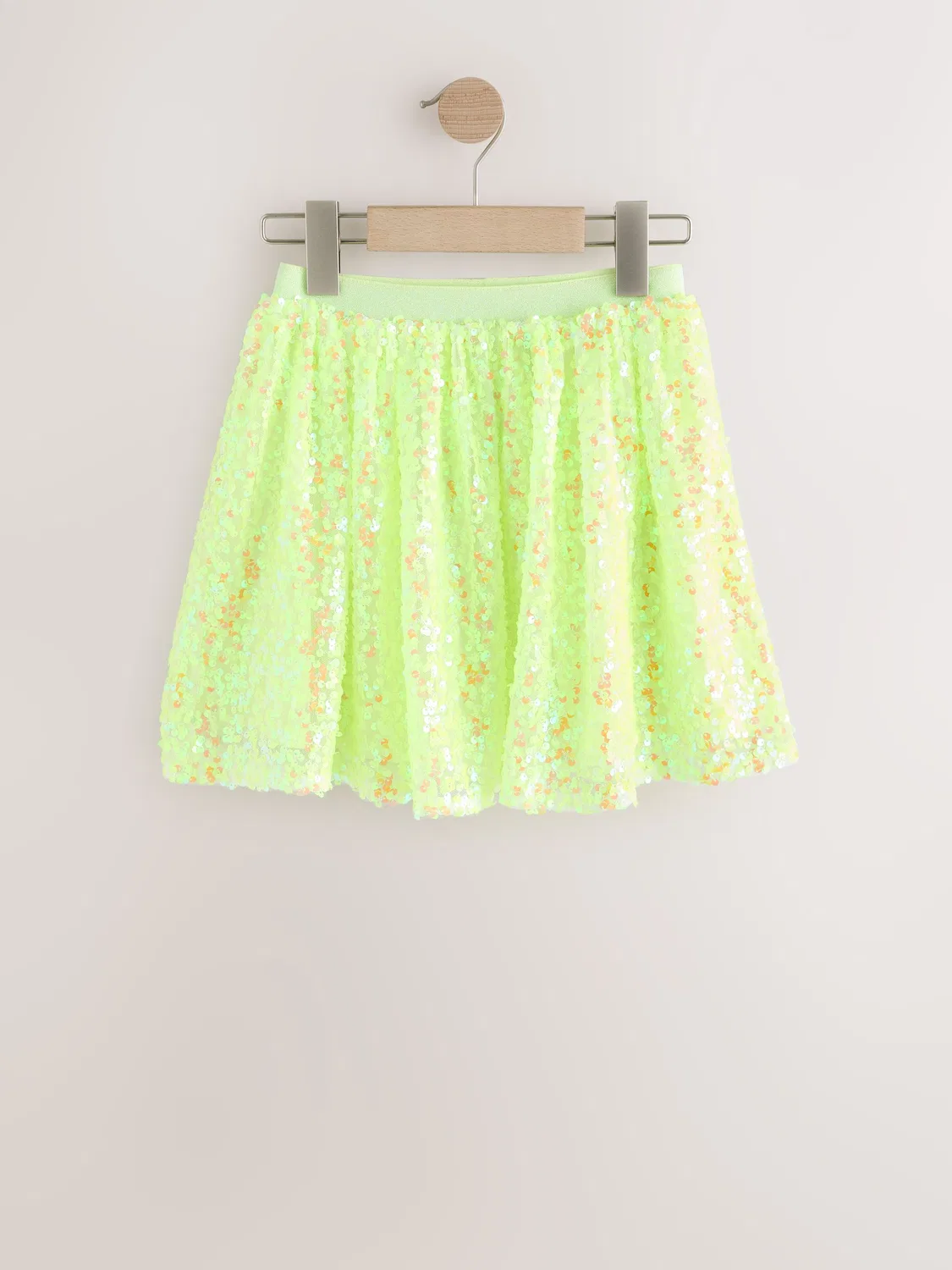 Юбка с пайетками Fluro Yellow Sequin Skirt Next, флуоресцентно-желтый — фото 4