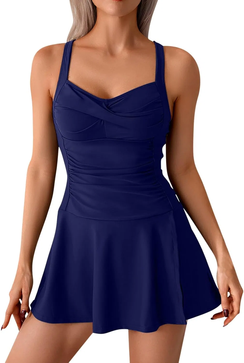 Женский купальник слитный с контролем живота Tankini, Navy