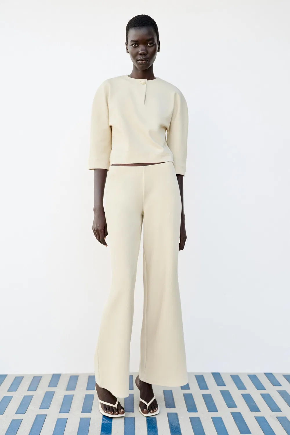 Брюки палаццо ZARA, Ecru