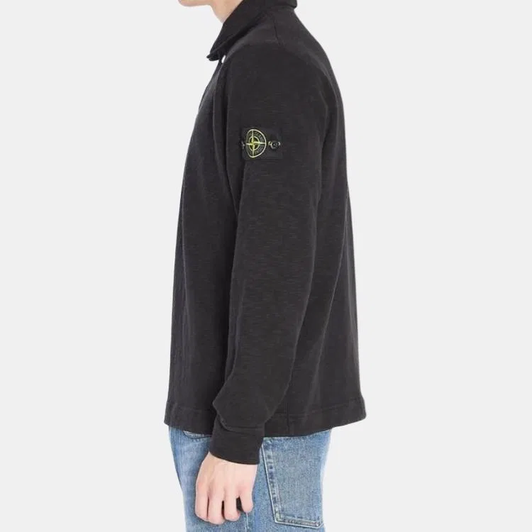 Поло с длинным рукавом и патчем с логотипом Stone Island, Black — фото 4