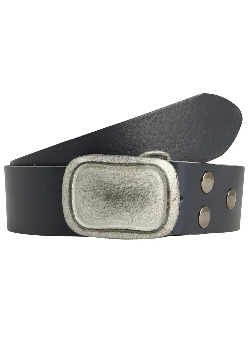 

Кожаный ремень LIFEBURG by showroom 019° со сменной застежкой "Rectangle Edged Grey" Rettungsring By Showroom 019°, синий
