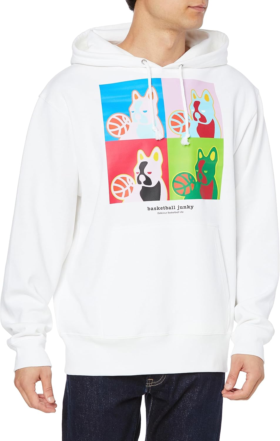

Толстовка с капюшоном Баскетбольный фанат Basketball Junky, белый