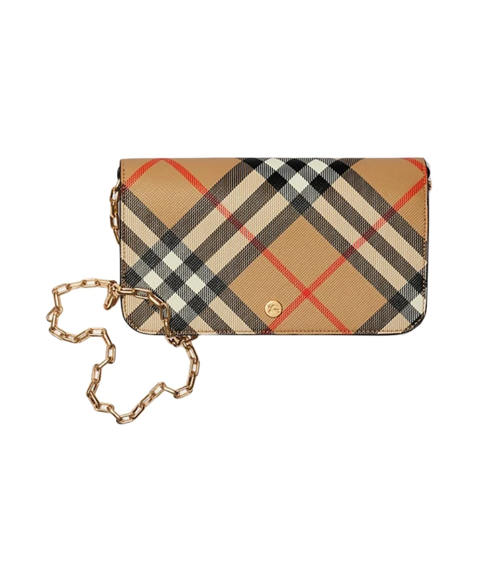 

Сумочка с ремешком цепочкой и карманами Burberry, бежевый