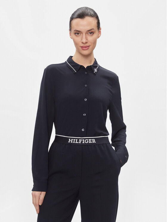 

Рубашка regular fit Smd Detail Fluid Shirt WW0WW40549 Tommy Hilfiger, синий