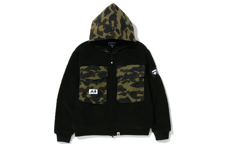 

BAPE Куртка-боа свободного кроя с большим карманом A Bathing Ape, бежевый
