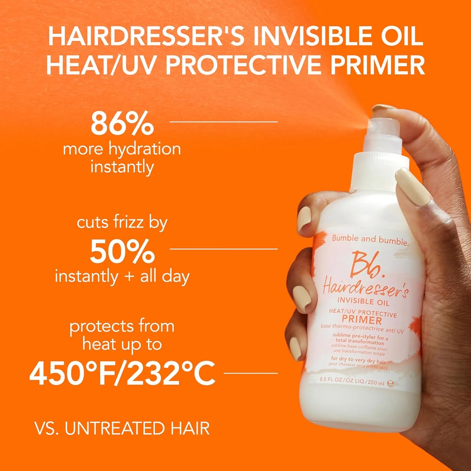 Bumble and bumble Hairdresser's Invisible Oil Heat/UV Protection Leave-In Conditioner Hair Primer, увлажняющий, против завивки, для всех типов волос, с аргановым и кокосовым маслом Bumble And Bumble. — фото 4