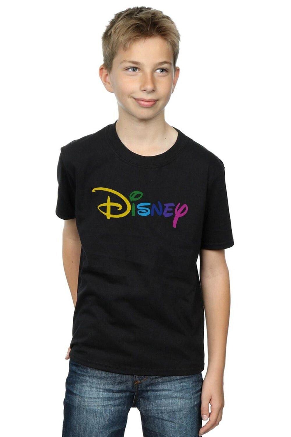 

Футболка с цветным логотипом Disney, черный