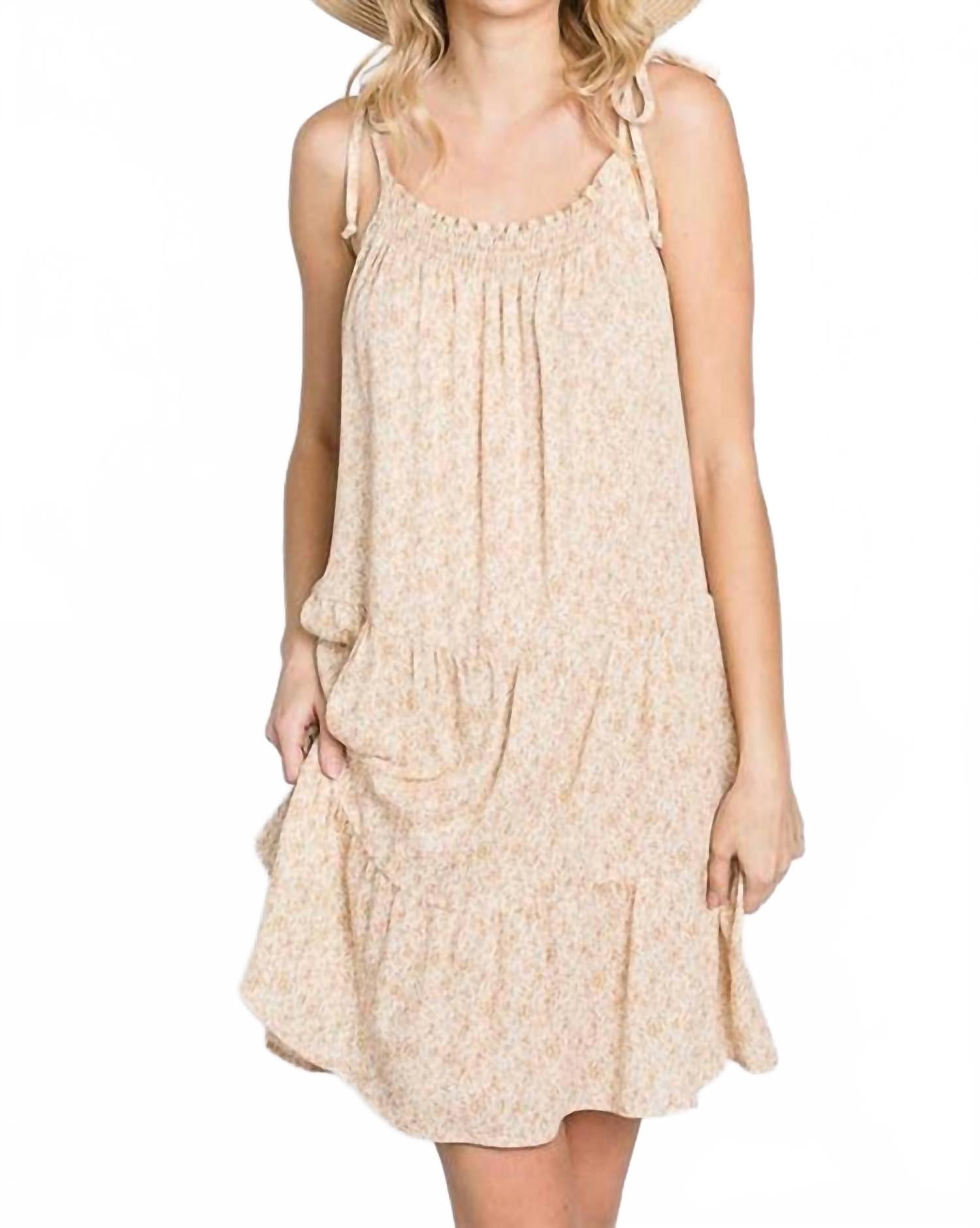 

Платье с цветочным принтом в желтом цвете GEEGEE