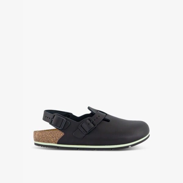 

Плоские кожаные сабо с тисненым логотипом Tokio Birkenstock, черный