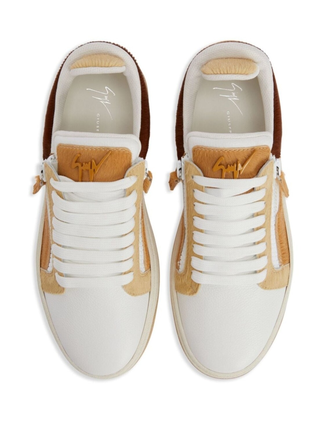 Кроссовки Giuseppe Zanotti GZ94 Color Block, белый/коричневый — фото 4