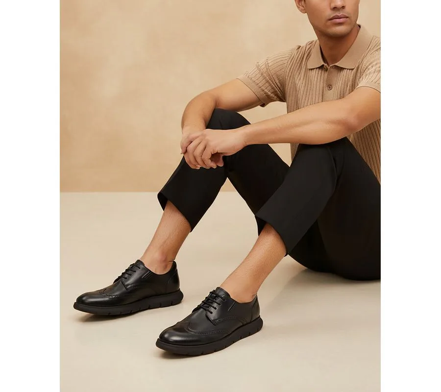 Мужские кожаные оксфорды Barnes Ave Hands-Free Slip On Technology с технологией свободного надевания Marc Joseph New York, черный napa leather/черный — фото 3