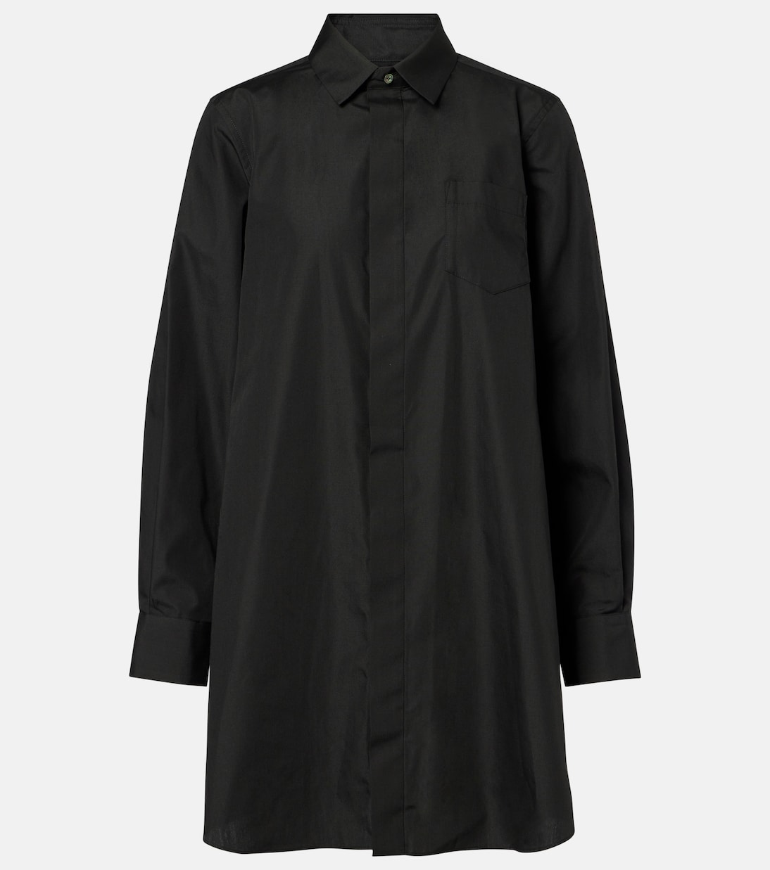 

Платье-рубашка из поплина Sacai, черный