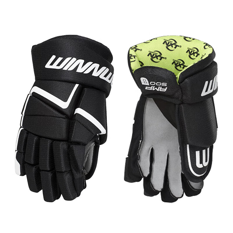 

He Jiagong Хоккейные перчатки для защиты, Land Red Black Canadian Brand, черные, 10 дюймов [детский размер], рост ~130-142 см