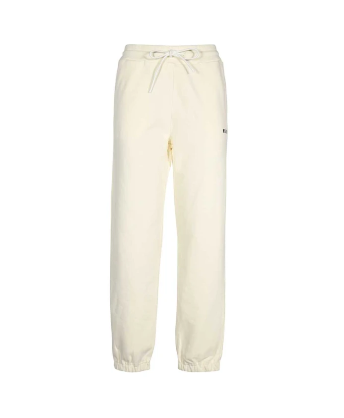 

Хлопковые спортивные штаны с логотипом и эластичными манжетами. Msgm, бежевый