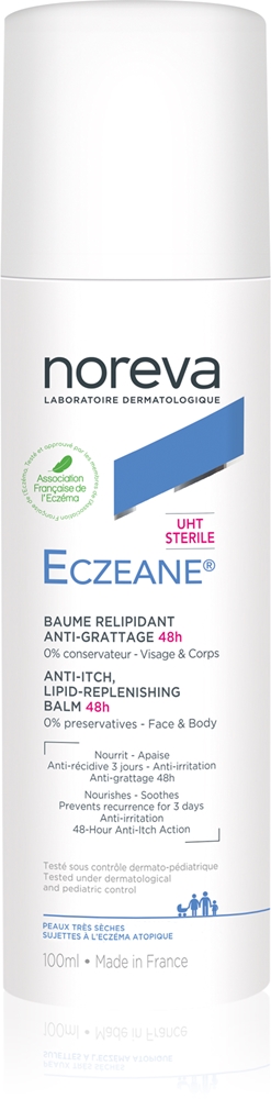 

Бальзам Eczeane против зуда, восстанавливающий липиды, 48 часов успокаивающий бальзам для сухой и атопической кожи Noreva, 100 мл