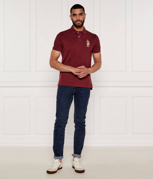 Рубашка поло Custom slim fit Polo Ralph Lauren, красный — фото 2
