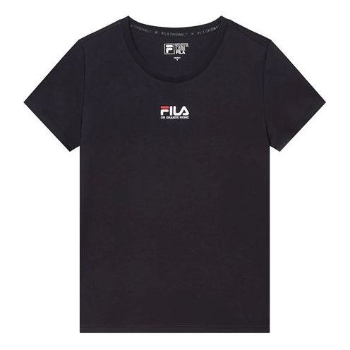 

Футболка short sleeve 2019 minimalistic embroidered skin friendly short sleeve t blue Fila, синий