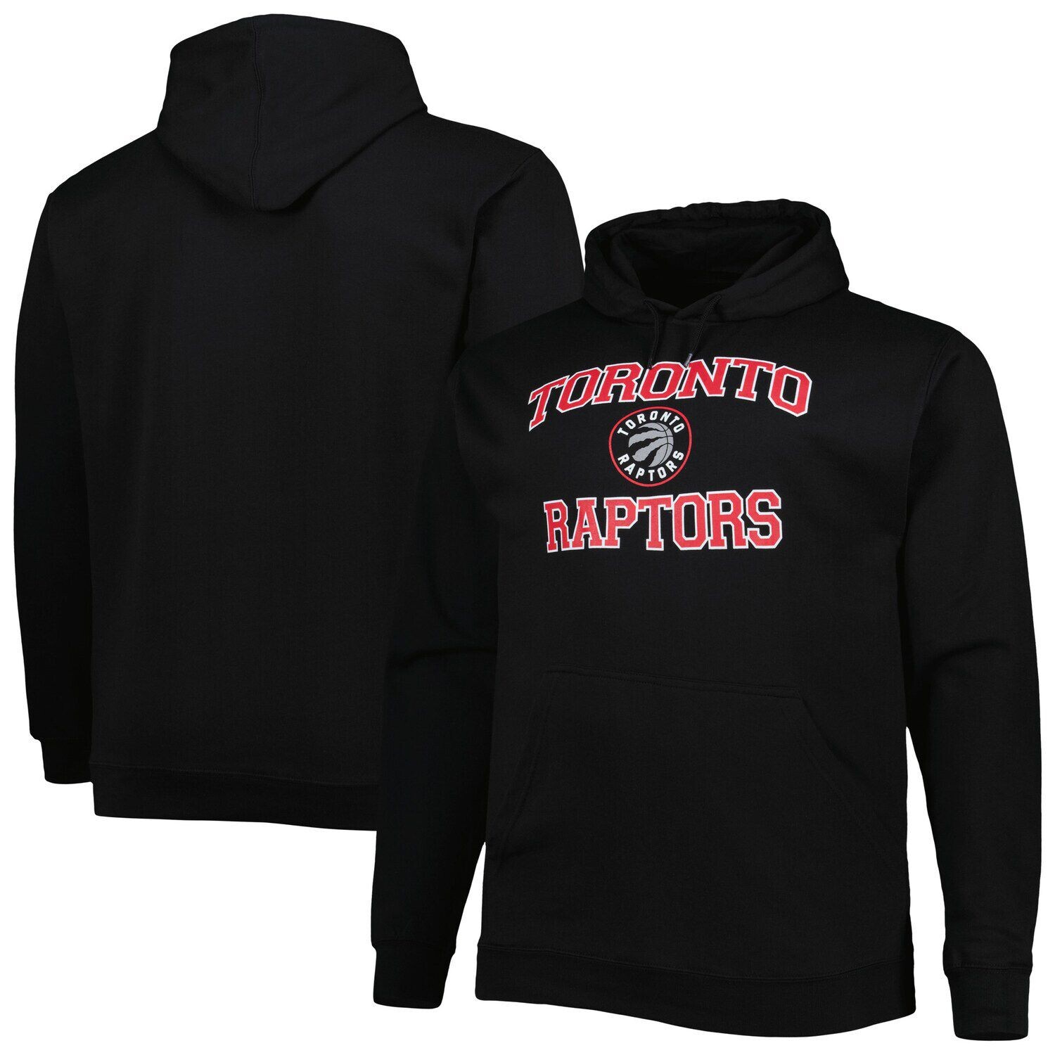 

Мужской черный пуловер с капюшоном Toronto Raptors Big & Tall Heart & Soul