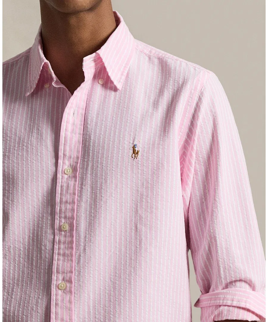 Мужская рубашка The Iconic Mesh Polo Ralph Lauren, белый — фото 4