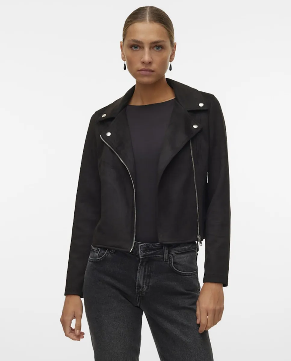 

Женская короткая замшевая куртка Vero Moda, черный