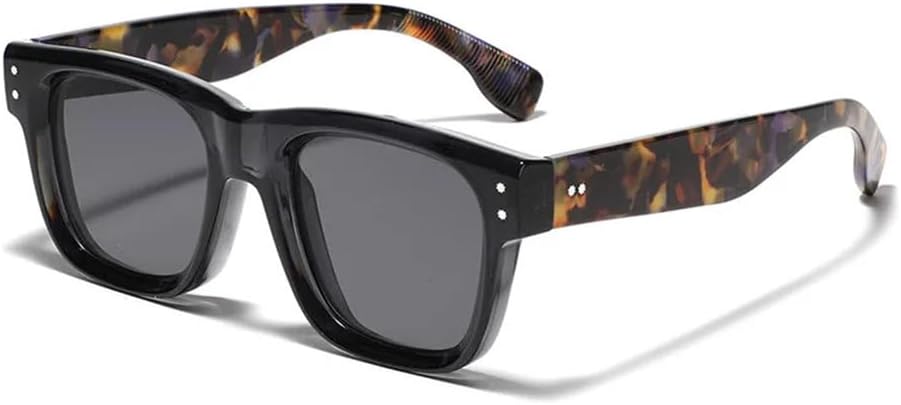 

Классические роскошные квадратные солнцезащитные очки для женщин и мужчин, винтажные солнцезащитные очки с заклепками, популярные панк-очки с леопардовым принтом LJTJTAV, Green Gray