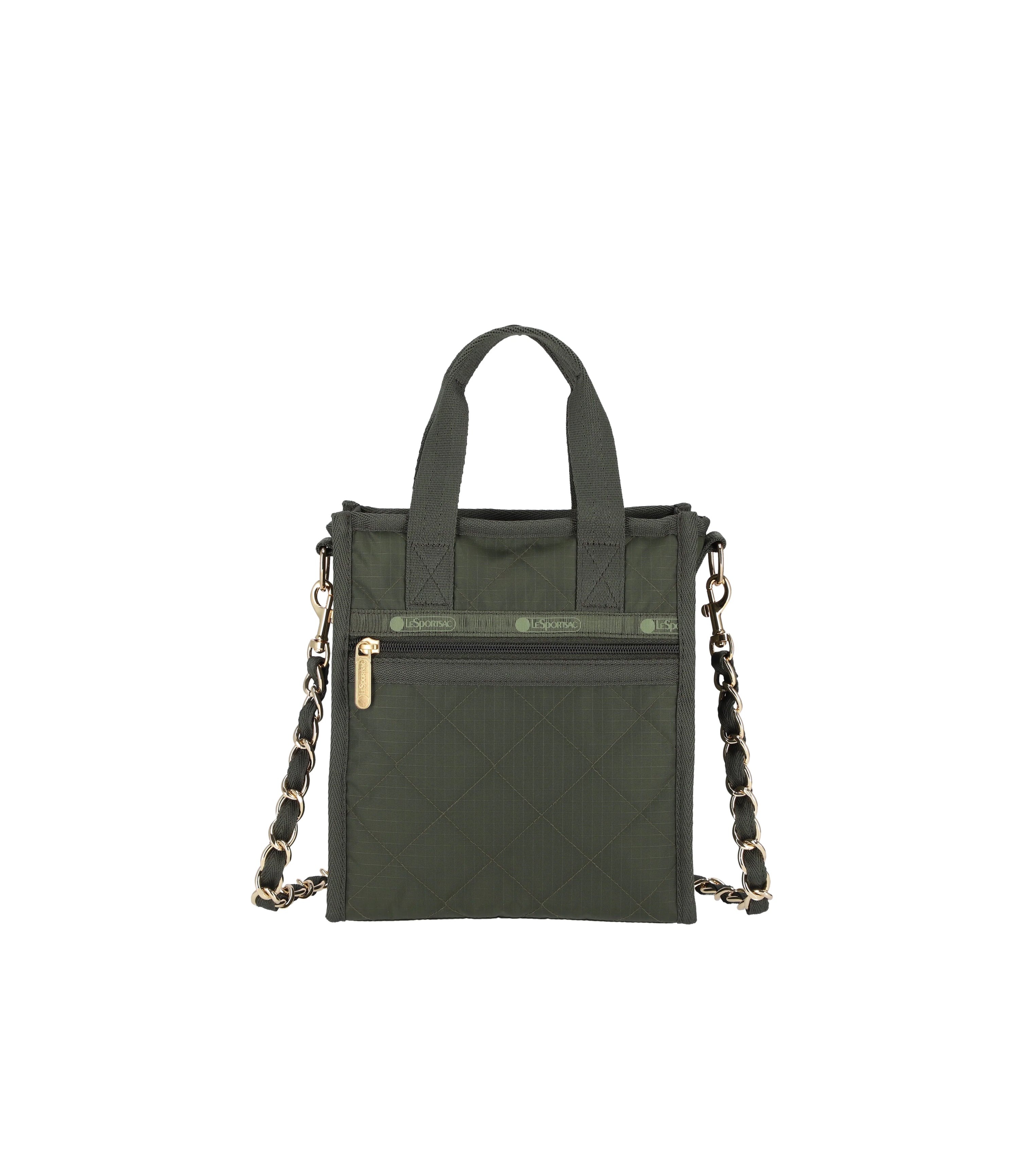 

Мини-сумка на цепочке North/South LeSportsac, цвет dark olive chain quilt