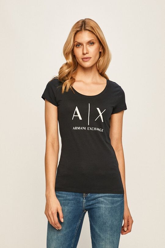 

Хлопковая футболка Armani Exchange, темно-синий