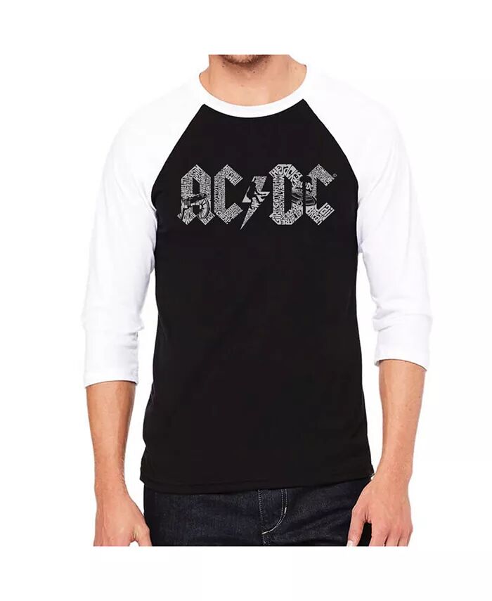

Мужская футболка реглан AC/DC Word Art LA Pop Art, черный