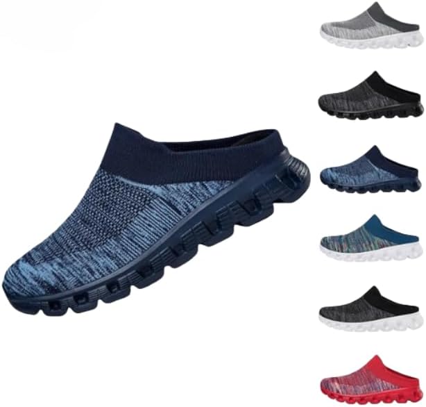 

Мужские мюли Hhhchpm слипоны без задника, дышащие с открытой пяткой, повседневные тапочки, темно-синий