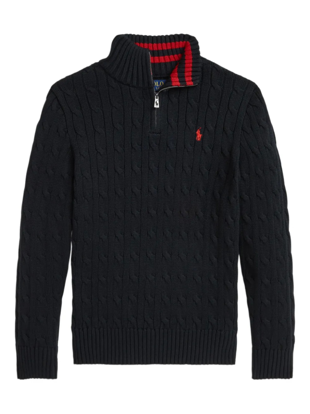 

POLO RALPH LAUREN KIDS джемпер фактурной вязки, черный