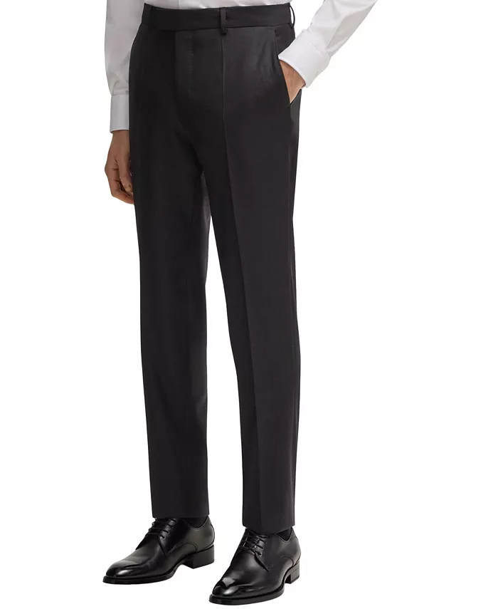 

Мужские брюки Slim-Fit из чистой шерсти Hugo Boss, серый