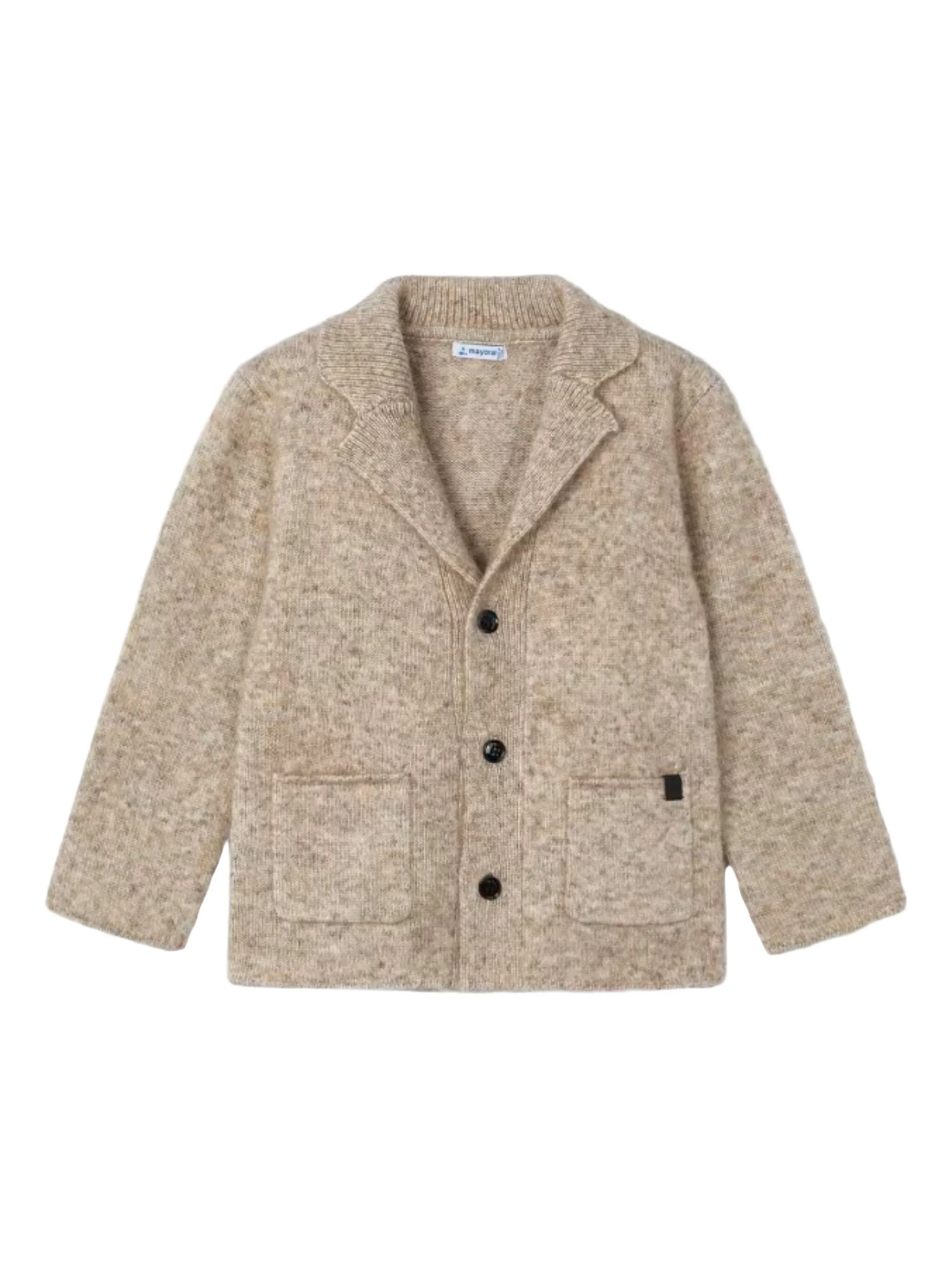 

Пиджак с трикотажными лацканами Mayoral, бежевый