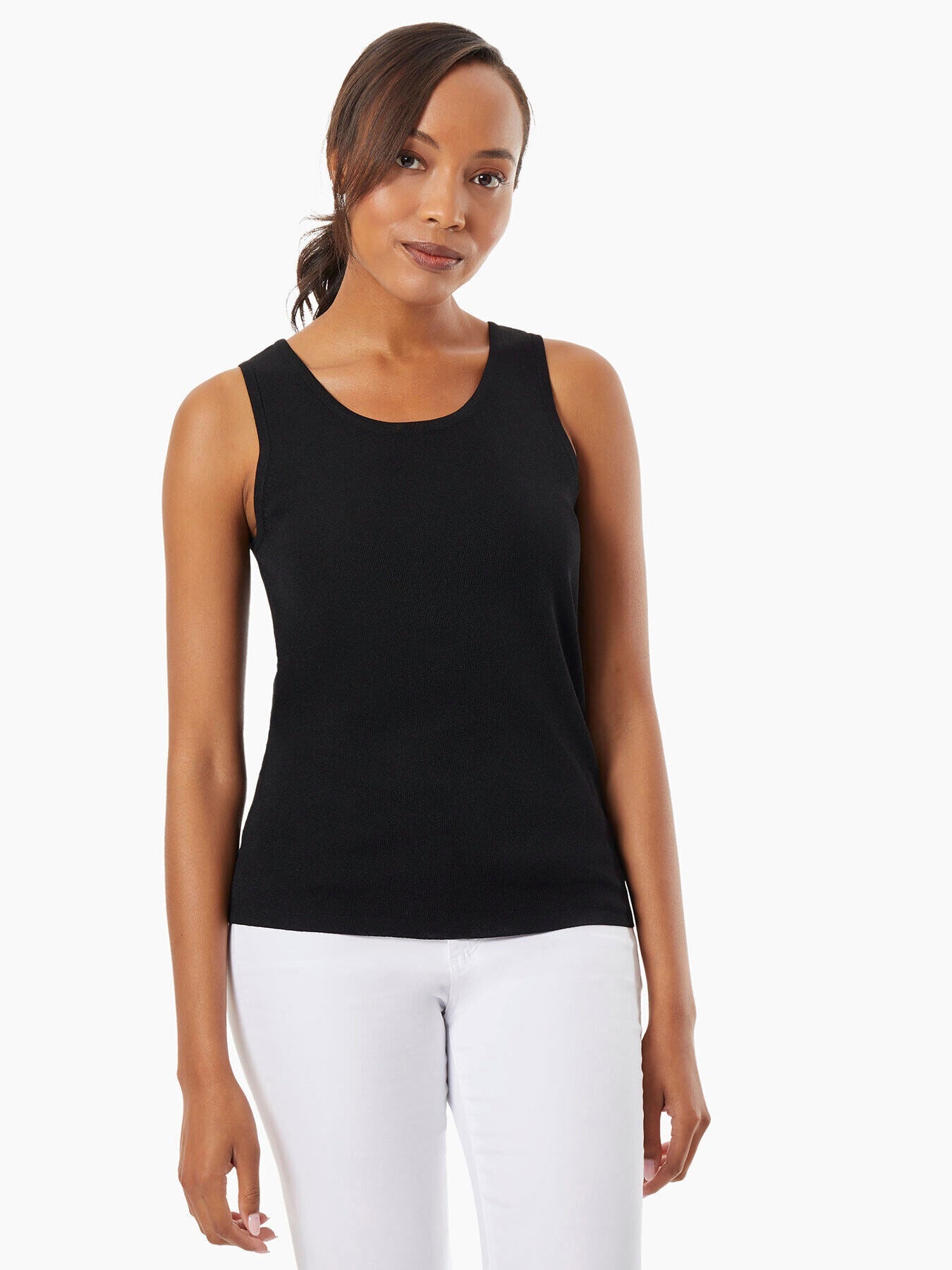 

Трикотажный топ с круглым вырезом Jones New York, цвет jones black