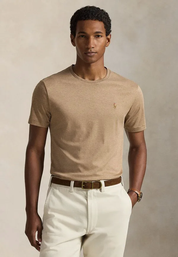 Облегающая футболка из мягкого хлопка, базовая футболка. Polo Ralph Lauren, Grey Cloud Heather