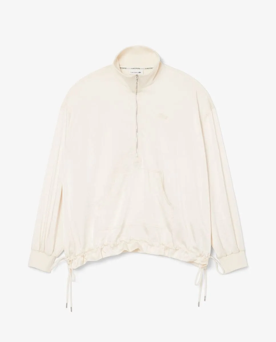 

Женская куртка-пуловер с высоким воротником, короткими рукавами и оверсайз-застежкой-молнией Lacoste, белый