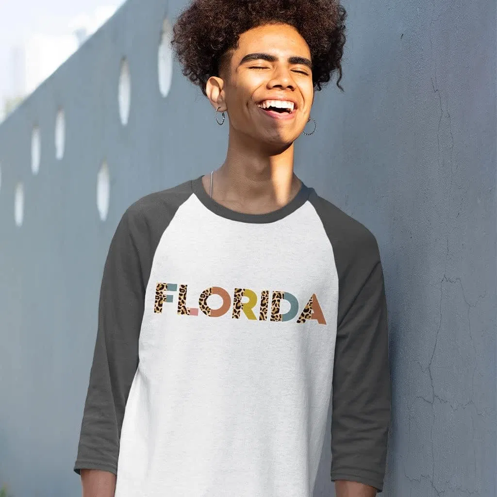 Женская футболка с принтом гепарда Modern Florida Baseball Tee, Gray White — фото 4