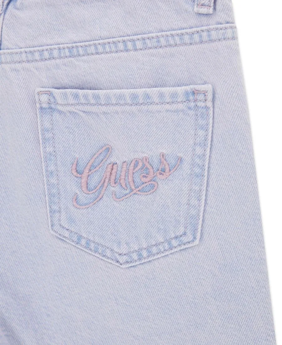 Шорты джинсовые оверсайз с вышивкой GUESS, Light Blue — фото 3