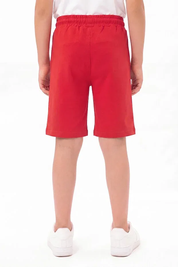 Детские шорты для мальчиков с принтом Sports print Fyk Kids, Red — фото 4