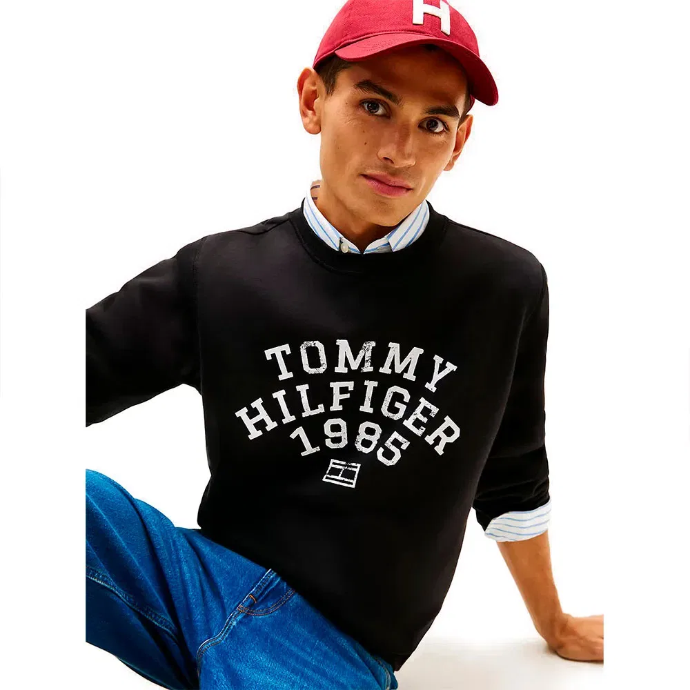 Мужской свитшот с принтом Tommy hilfiger, Black — фото 4