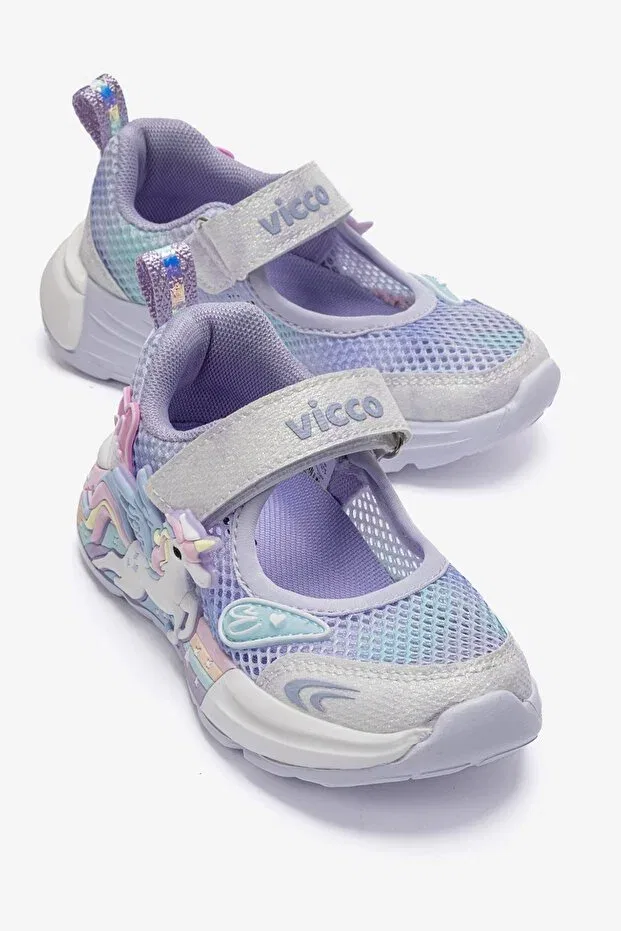 Детские балетки для девочек с анималистичным принтом Sports Ballerinas Vicco, Lilac