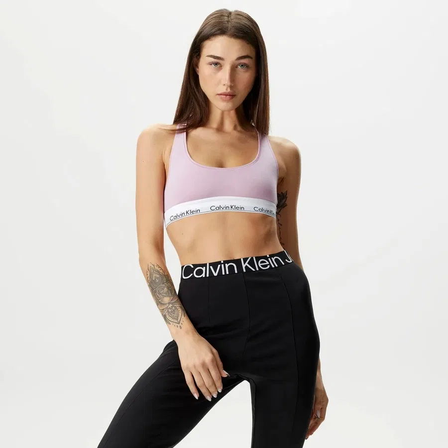 Женский спортивный бюстгальтер без подкладки с моделью Spor Büstiyer Calvin Klein, Сиреневый