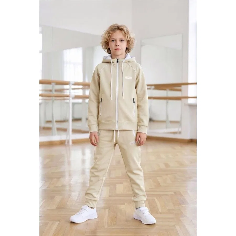 Детский спортивный комплект из дайвинг-ткани с капюшоном Athletic Pina Kids, Аквамарин