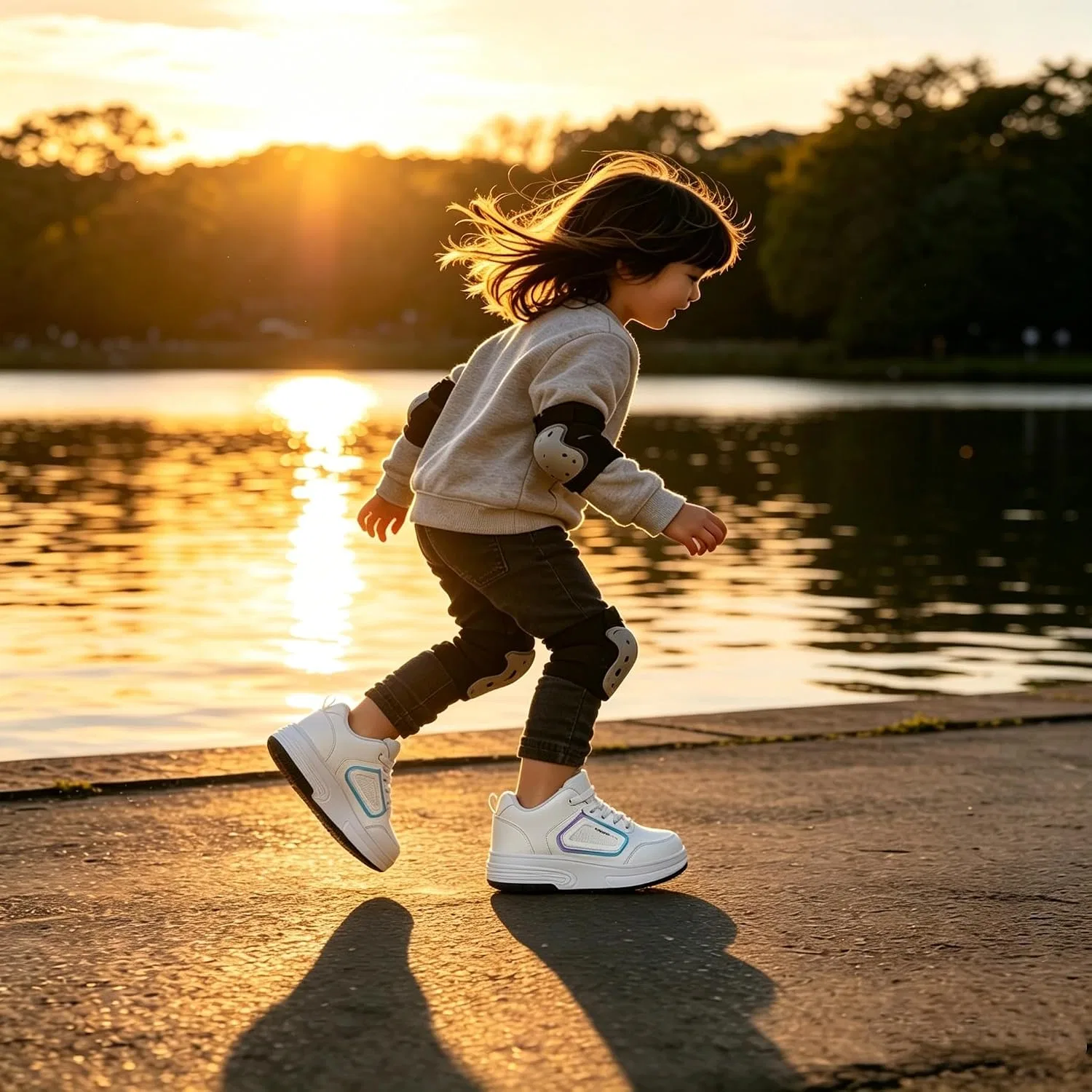 Детские кроссовки на колесиках для мальчиков и девочек Happy Roller, White — фото 2