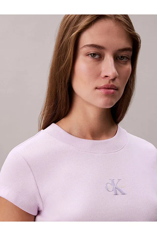 Женский топ-кроп с принтом Calvin Klein, Island Lilac — фото 4