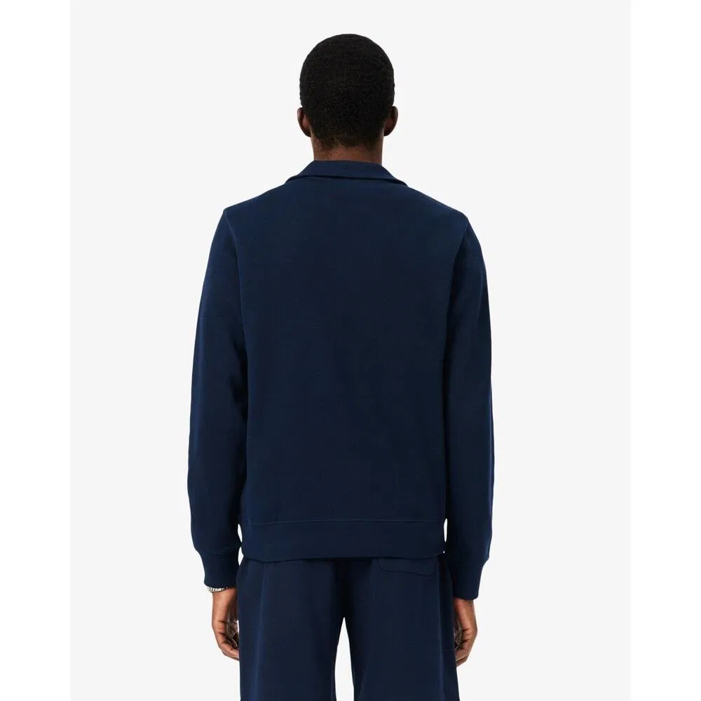 Мужской хлопковый пуловер Lacoste Zip Stand-Up Collar Pullover Herren SH1927, Navyblau — фото 4